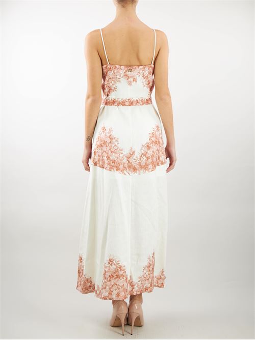 Linen midi dress with floral print Twinset TWIN SET | abito en | TT240011683
